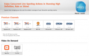 unifi TV sports pack channels
